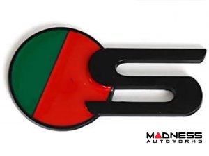 Jaguar Custom Emblem - S Sport - Satin Black Finish - Green/ Red